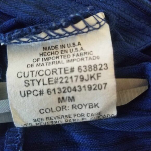 Heart Soul Navy blue Ruffle 90's Cap Sleeve Blouse Sz M - Picture 3 of 7